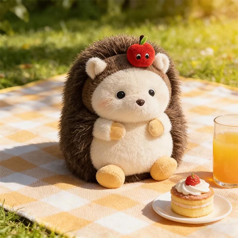 Cartoon Apple Hedgehog Plush Toy For Kids Soft Animal Doll Gift