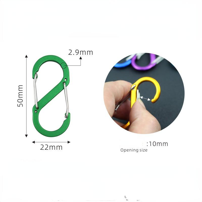

Пряжка S-типа для альпинизма, рюкзак с 8-значной пряжкой, быстроподвесной рюкзак из алюминиевого сплава, многофункциональный крючок с пряжкой для кемпинга, кемпинга, EDC S