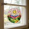 Nationaler Puzzle-Tag Ornament Acryl-Sonnfänger mit farbiger Lichtprojektion DIY-Fensteraufhängung Dekoration Kratzfest für Garten Terrasse
