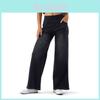Water Wash High Waist Wide Leg Jeans With Stretch Waist For Casual Women