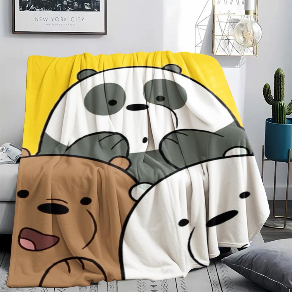 1pz Coperta in Flanella con Stampa We Bare Bears, Alta qualità Confortevole per Tutte le Stagioni, Decorazione per la Casa, Calore e Comfort, Perfetta per Regali di Natale244