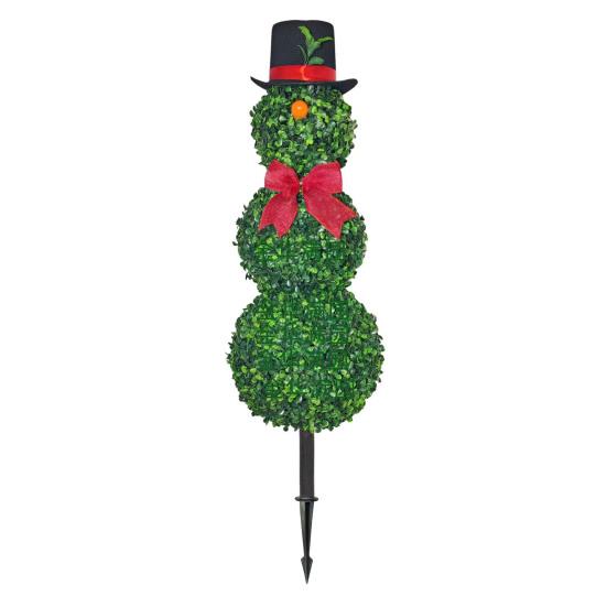 Árvore Topiária de Boneco de Neve de Natal Forma de Coelho Estaca Topiária Artificial Decoração de Arbustos e Plantas Artificiais para Jardim Interno Externo Varanda