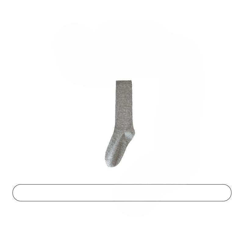 Female Spring and Summer Pure Color Boneless Thin Breathable Long Leg Pile Socks
