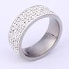 European & American Style Stainless Steel Ring with Soft Clay and Five-Row Diamond Inlay