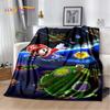 3D Retro M-Mario Cartoon Game Soft Plush Blanket,Flannel Blanket Throw Blanket for Living Room Bedroom Bed Sofa Picnic Kids Gift
