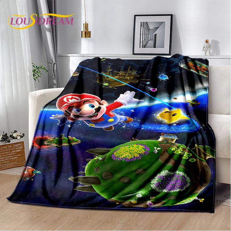 3D Retro M-Mario Cartoon Game Soft Plush Blanket,Flannel Blanket Throw Blanket for Living Room Bedroom Bed Sofa Picnic Kids Gift