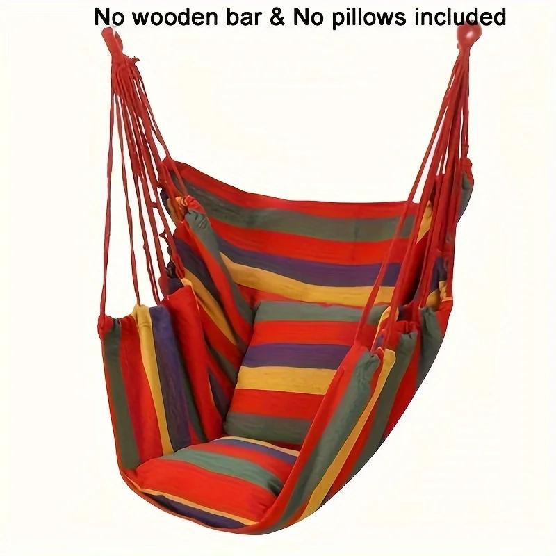 

Hand-Woven Hammock Chair Swing - Indoor & Outdoor Hanging Fabric Chair, Durable & Comfortable Boho-Style Seat, 1pc червоний