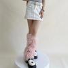 Gothic 80s Party Dance Legwarmers Autumn Winter Plush-Leg Warmers Lolita-Socks Furry Long Boot Socks Gift for Women Girl