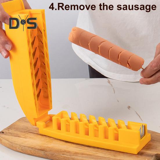 Sausage Cutter Stainless Steel Blade Hot Dog Ham Banana Peel Cutter Multifunctional Kitchen Tool for Home Restaurant