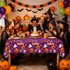 1/3pcs Halloween Tablecloth, Disposable Plastic Tablecloth with Pumpkin, Spider Web, and Cute Design, for Halloween Decorations,