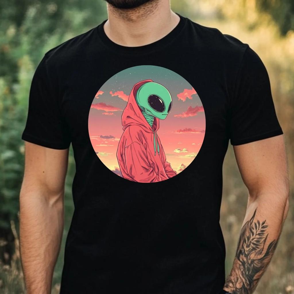 Unisexs Alien Hoodie Cotton Tshirt Size Xs To 5xl