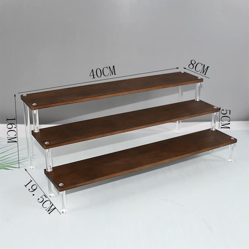 Acrylic Wooden Display Riser Stand for Funko POP Figures,Earring Ring Holder Cupcake Stand,Perfume Stand Organizer Display