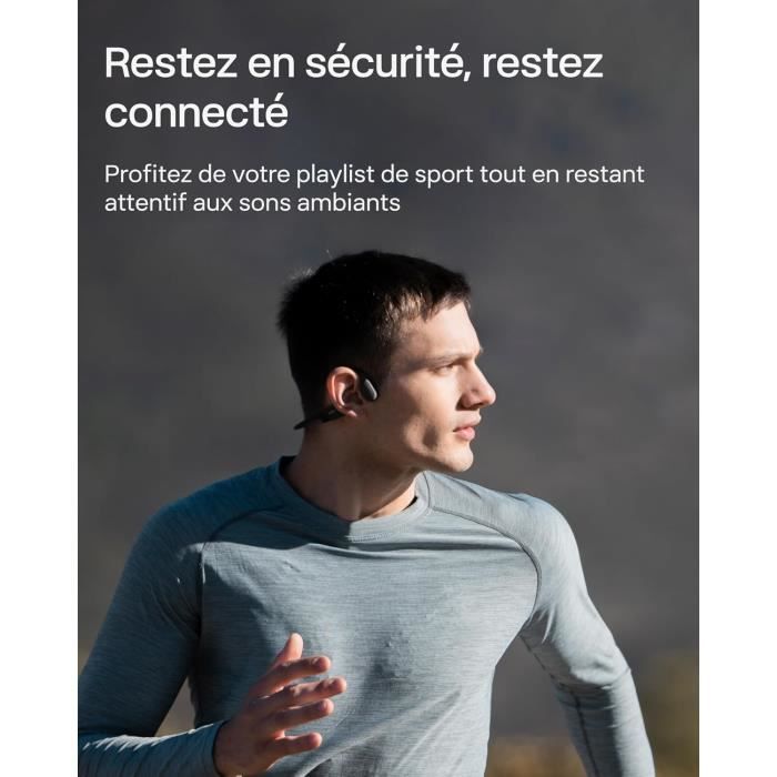 Casque à Conduction Osseuse - SHOKZ - OpenRun - Bluetooth - Étanche IP67 - 8 heures d'autonomie