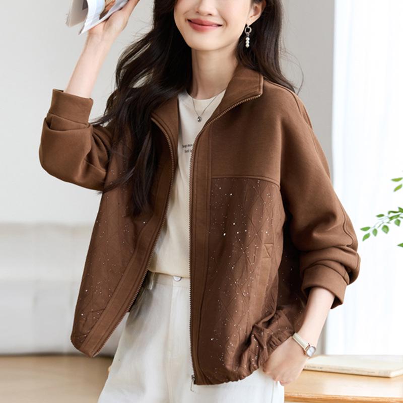 

Women s Loose Short Jacket - 2025 Hot Spring & Autumn Style, Unique and Trendy Top for Early Spring M кавовий