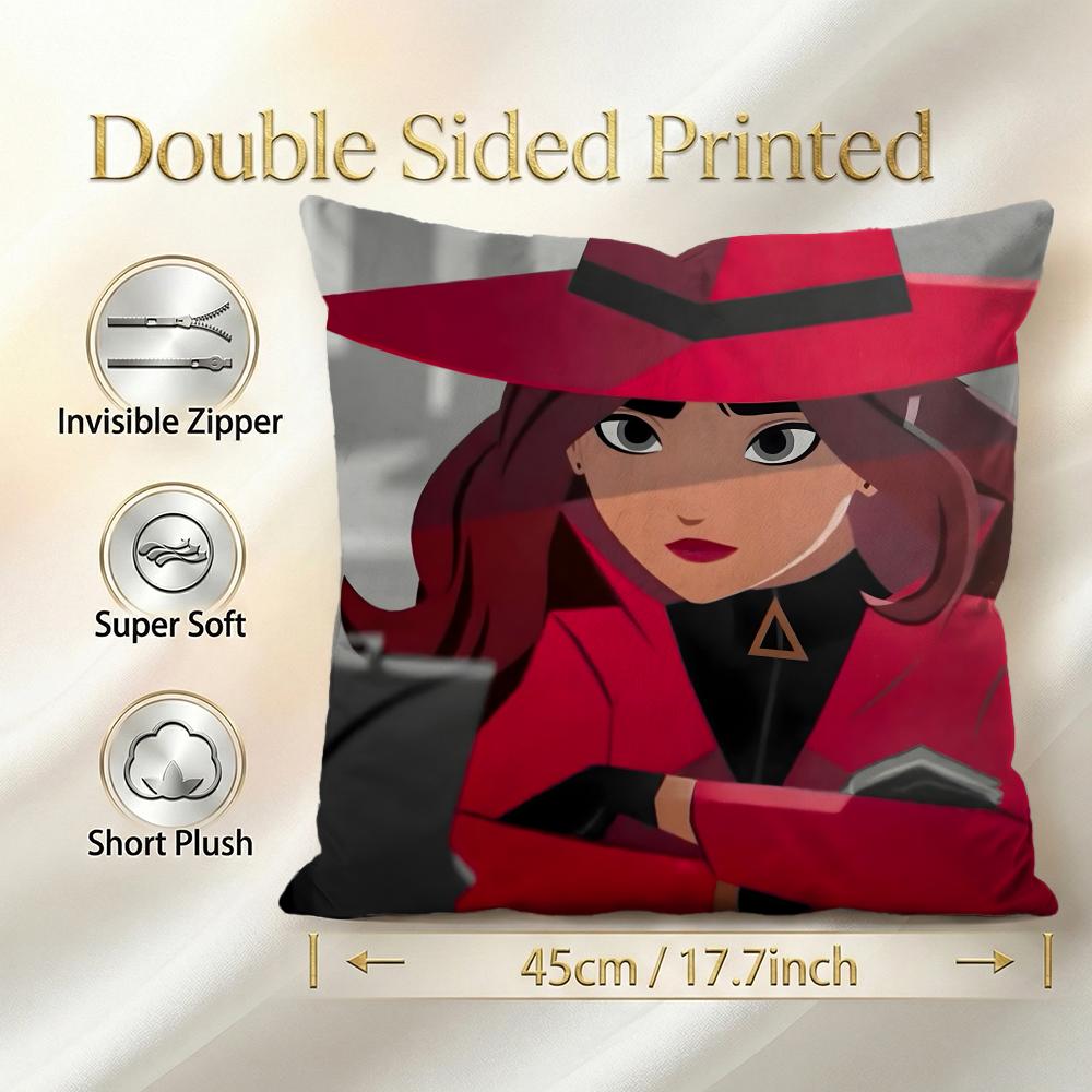 Detektiv Carmen Sandiego Kissenbezug Kissenbezug Set 4 Stück 50X50 45X45 40X40 Kissenbezug Dekorative Sofa Heimdekor