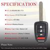 MechanMagic Key Fob Remote Replacement Fits for Honda Civic 2016 2017 2018  /Accord 2016 2017 MLBHLIK6-1TA Keyless Entry Remote Control Uncut 4