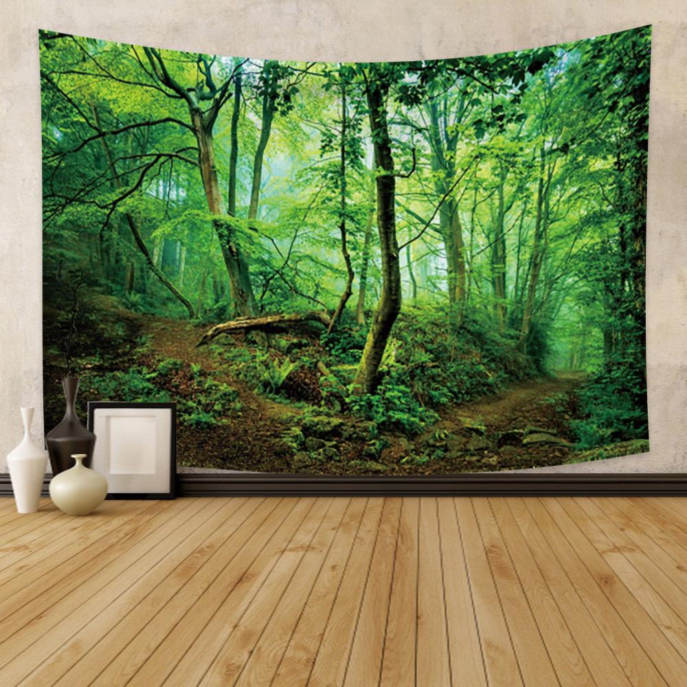 Natural Landscape Tapestry Tropical Forest Wall Hanging Hippie Bedroom Living Room University Dormitory Home Decoration Tapestry