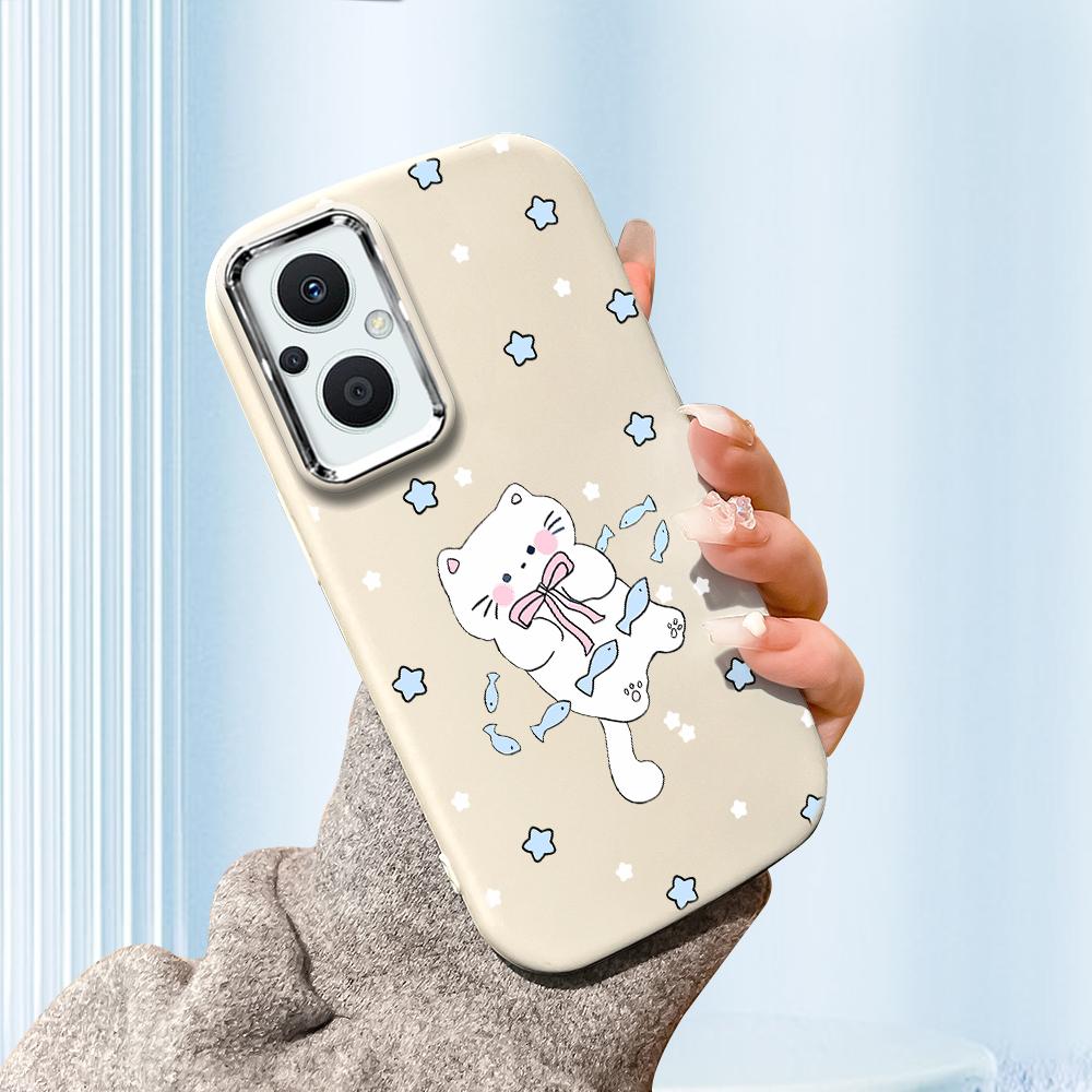 Pentru Vivo V23 V25 V27 V29 V30 Y27S Y28 Y33S Y36 Infinix Hot30I Hot40 Tecno Spark20 Desene Animate Pisică Neagră Margine Argintie Carcasă Protectoare Moale din Silicon Lichid