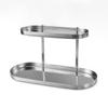 Mirror Double-Layer Jewelry Tray, Two-Tier Storage Rack for Cosmetics, Jewelry, And Watches, Made of Stainless Steel