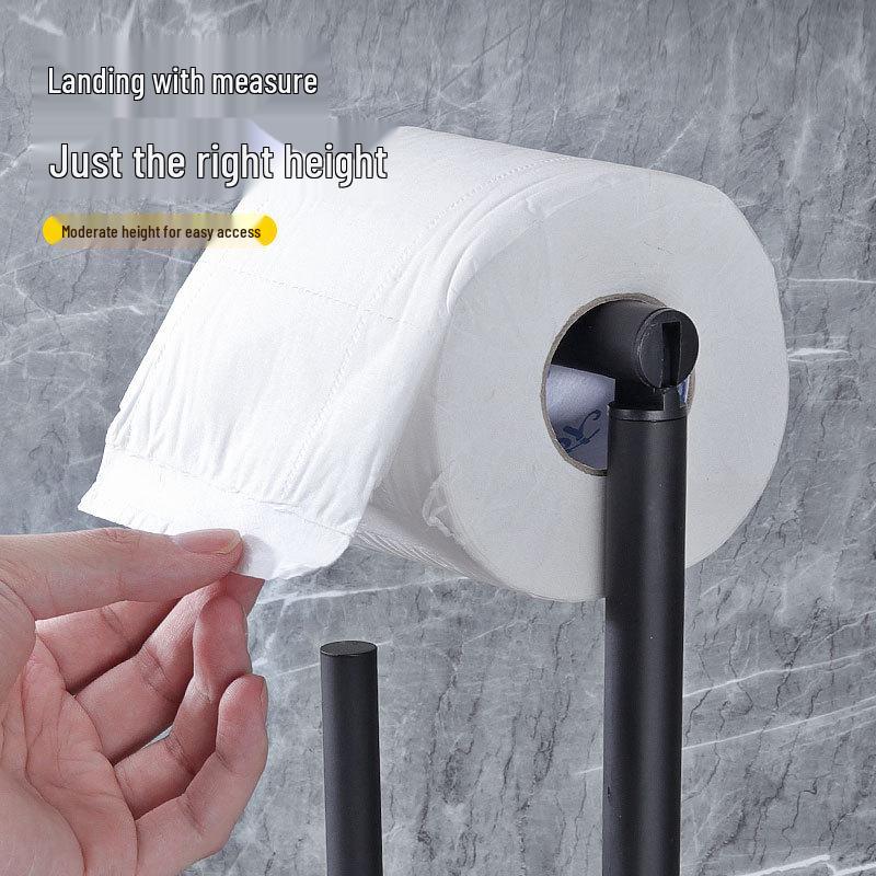 Cross-Border Vertical Bathroom Toilet Paper & Brush Holder - Multifunctional Floor-Standing Roll Organizer
