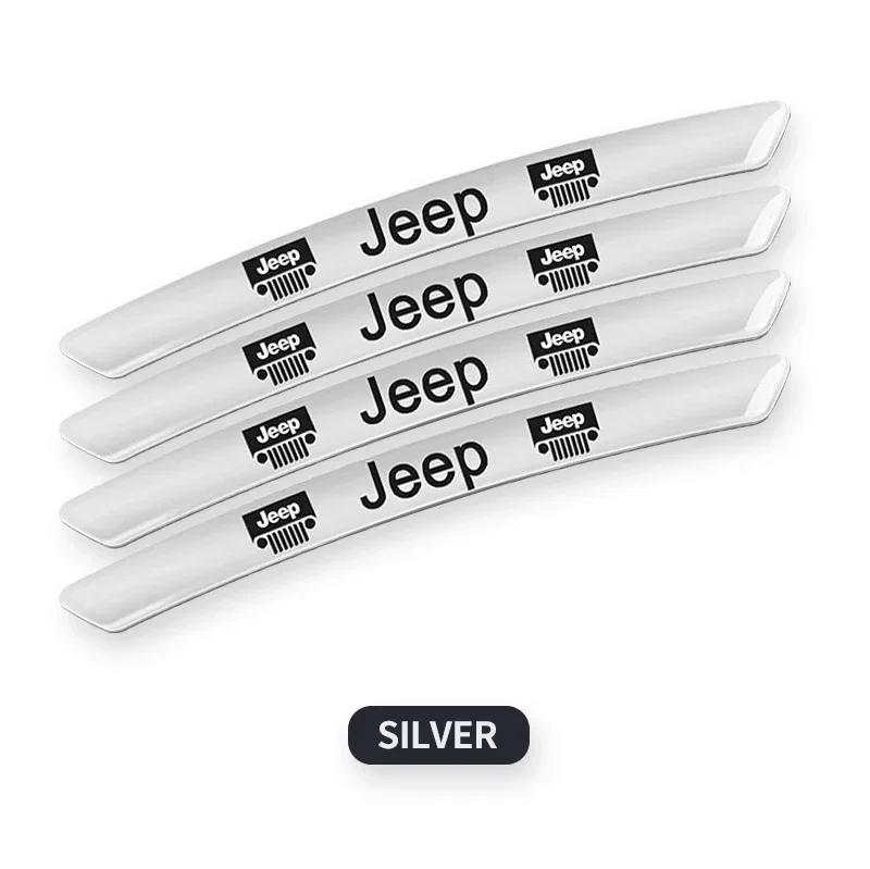 4Pcs Car Wheel Hub Badge Tire Rim 3D Stickers For Jeep Grand Cherokee Wrangler Gladiator Compass Renegade Wagoneer Avenger AKZ1