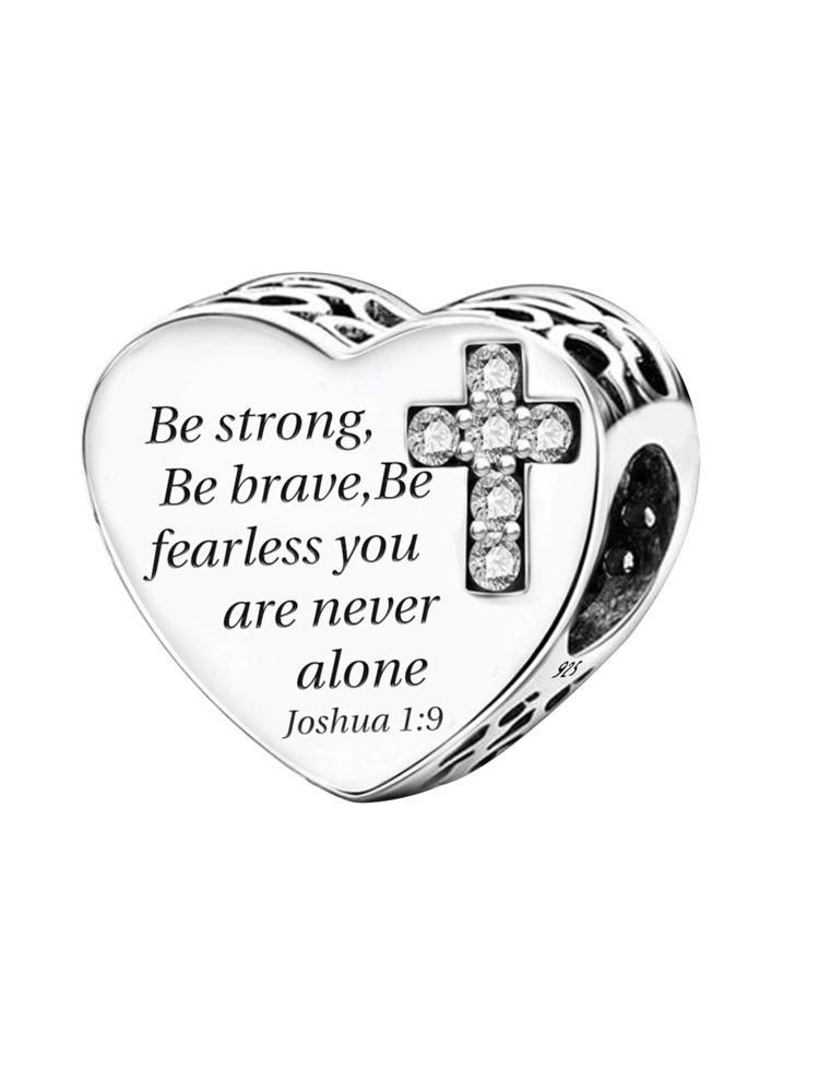 Copper Love Heart Cross Prayer Pendant Charm Ball Suitable For Bracelets Diy Women'S High Quality Fine Jewelry