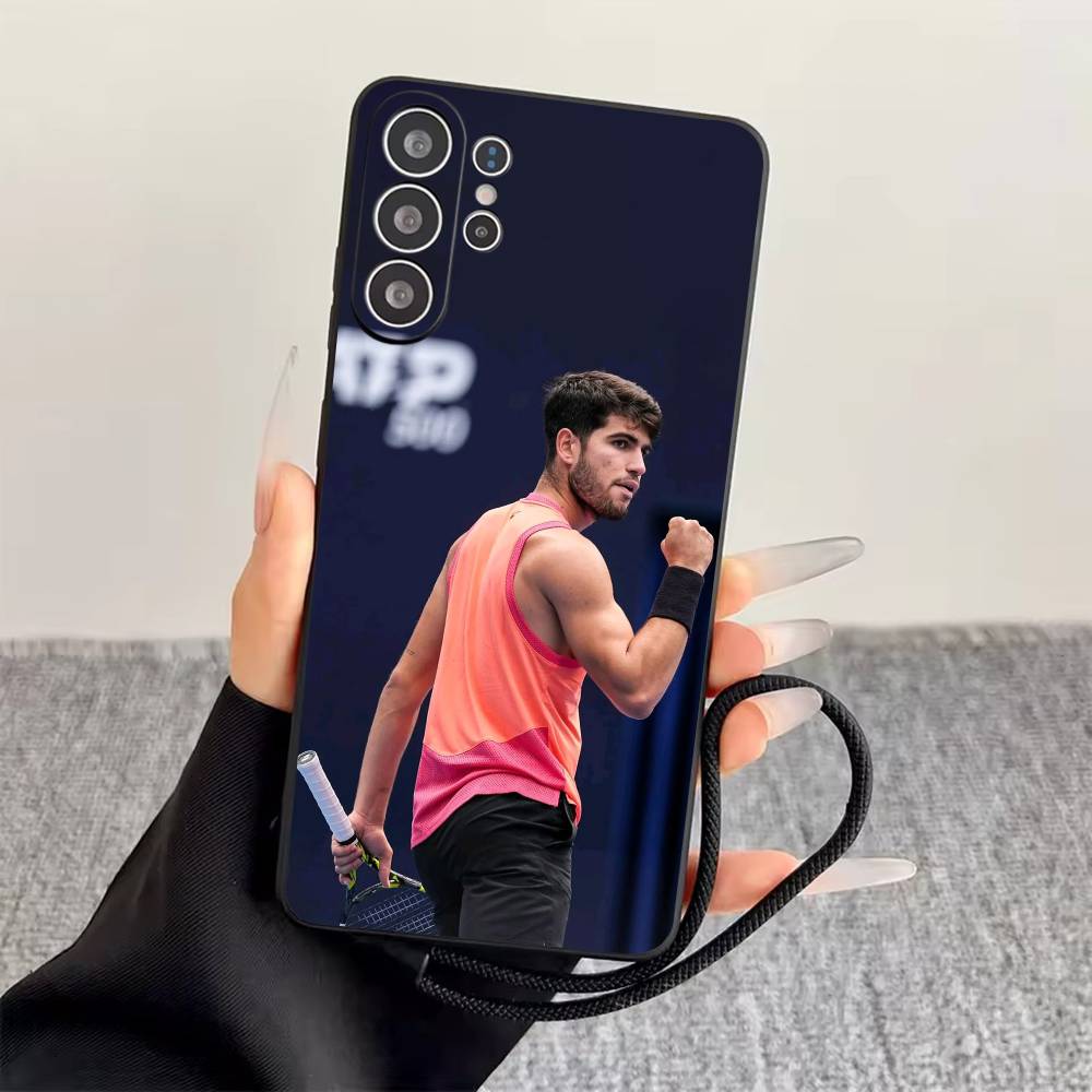 

C-Carlos Alcaraz Phone Case Black Silicone Soft For Samsung S25,S24,S21,S22,S23,S30,Ultra,S20,Plus,Fe,Lite Samsung S23ULTRA5G