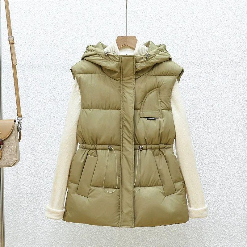 Autumn Winter Down Cotton Vest Female The Waist Joker Thicke Warm Sleeveless Jacket Women Waistcoat Ladies Tops Chaleco Mujer