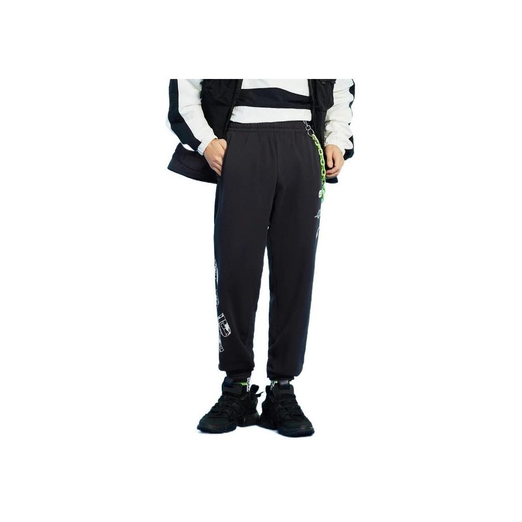 Li-Ning X Star Wars Letter Pattern Print Loose Casual Sweatpants Men Bottoms Black AKLS477-1