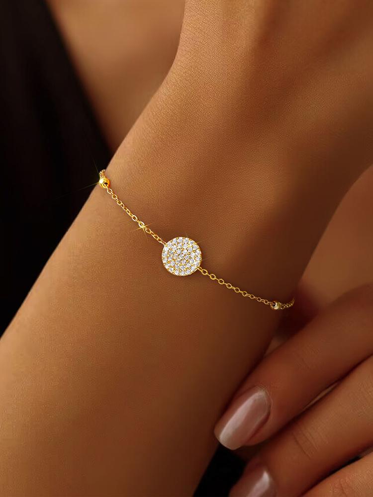 925 Sterling Silver Simplicity Fashion Round Beads Zircon Bracelet For Women Anniversary Party High Quality Fine Jewelry