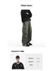 Men's Retro Punk Cargo Pants - Spring/Autumn 2025, Multi-Pocket, Heavyweight, Loose Fit, Straight Leg, Casual.