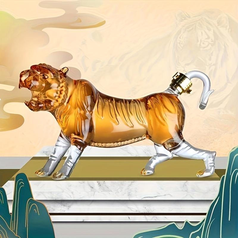 1buc sticla de vin Tiger Sticla de vin goala Sticla de vin Noua gamă superioară îngroșată Zodiac Rezistent la temperaturi înalte Transparente cu capac Vin de capacitate mare