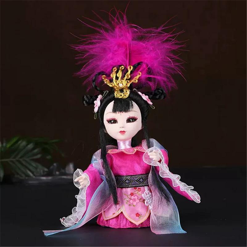 Chinese Opera Character Decoration Silk Doll Peking Opera Mask Doll Chinese Handmade Decorative Gifts Shop Decoration Doll