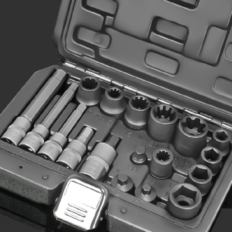 18Pcs Sub Pumps Screw Removal Set Multifunctional Brake Caliper Screw Removal Tool Set for Professional Mechanics