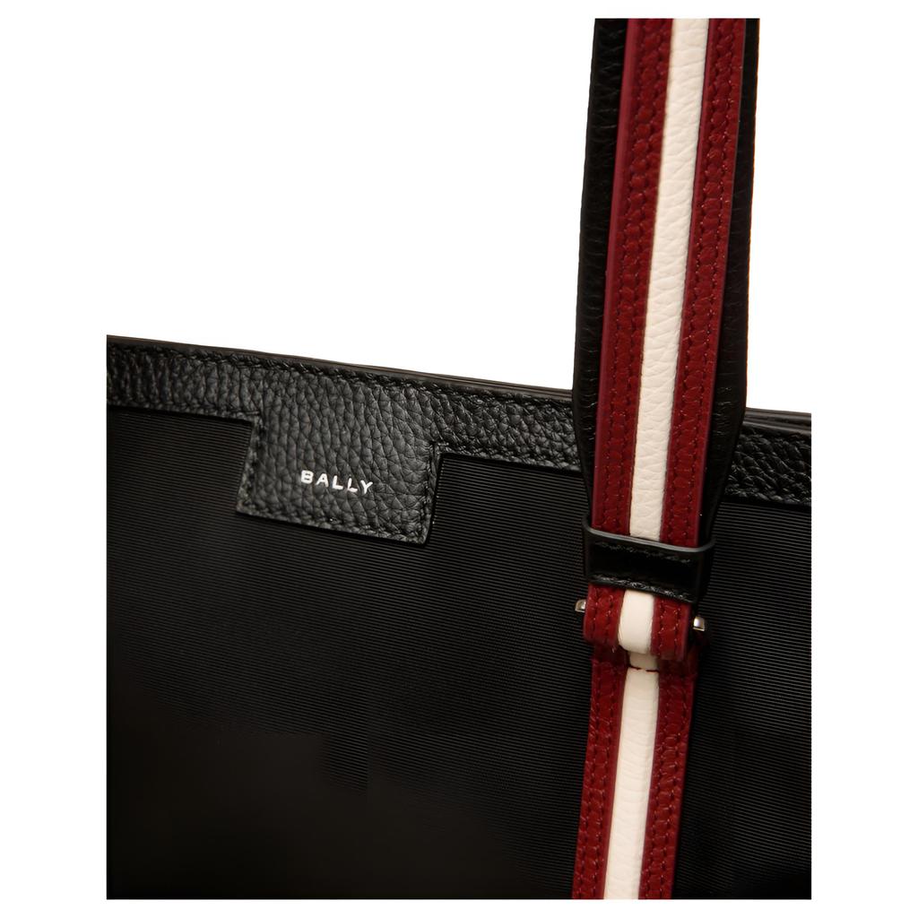 Bally Plain Minimalist Zipper Closure Fabric And Leather Shoulder Tote Bag Large Men bags Black 6307008