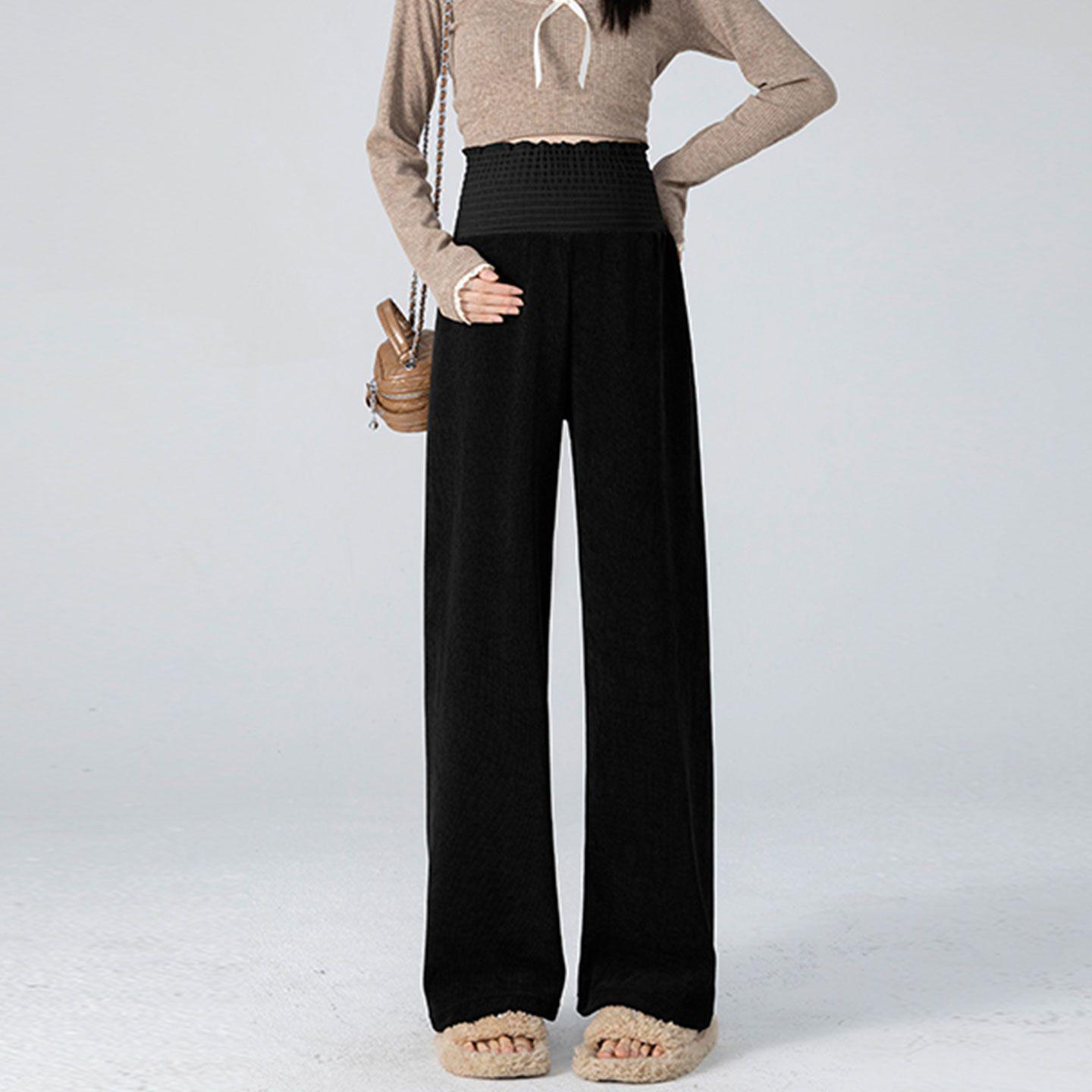 

Maternity Long Pants - Non-Constricting Velvet Outerwear for Autumn/Winter 2025, Petite & Plus Sizes M (85-115 lbs)