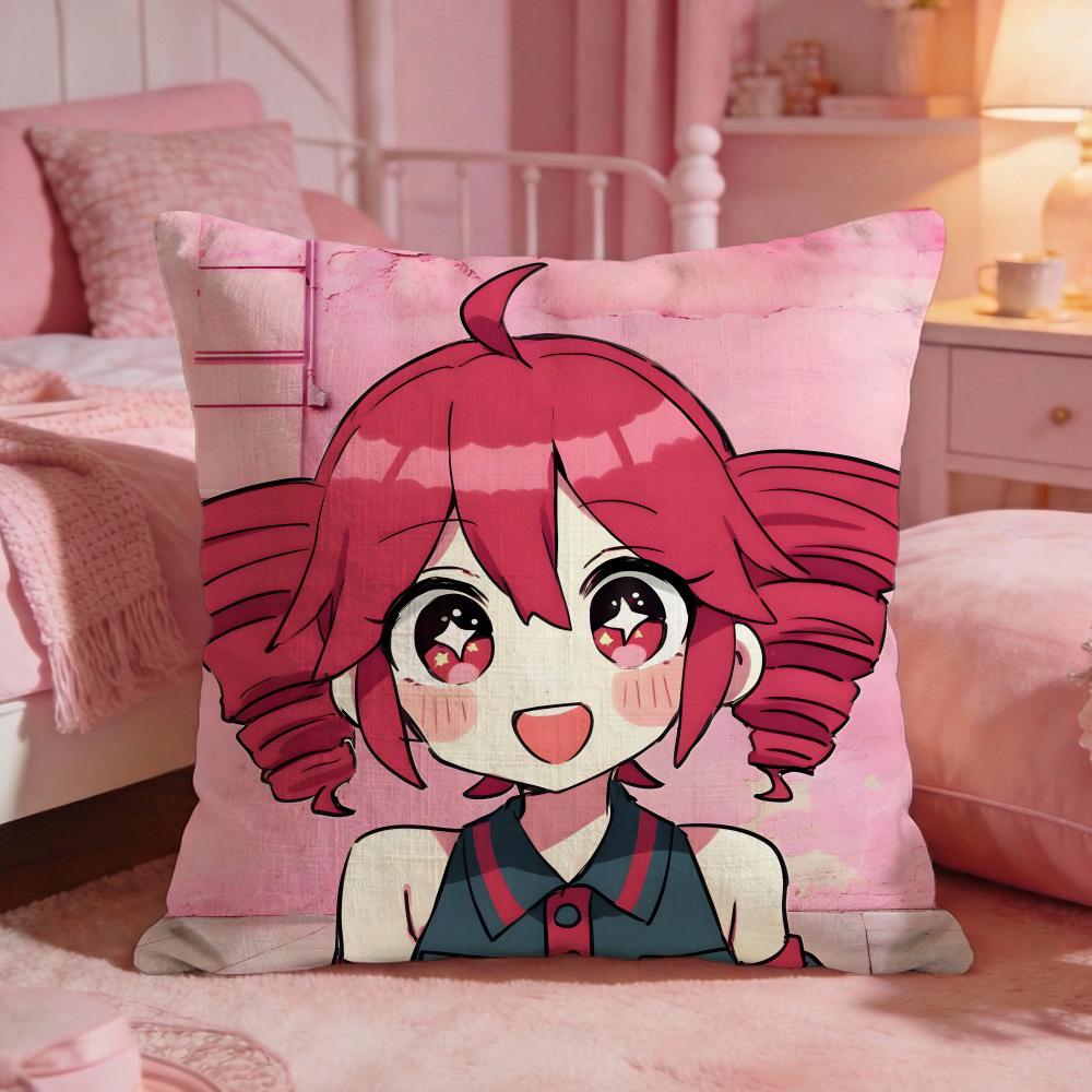 TetoAnime Teto Cushion Cover Premium Comfort Reversible Pillow Cove Two In One Design For Any Room  Car Interior