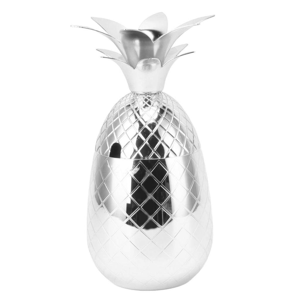 Cocktail Shaker Pineapple Shape Stainless Steel Polished Smooth Surface 500ml for Home Bar