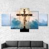 Crucifixion Jesus Christ 5 Piece Five Panel Wall Canvas Print Modern Art Poster Picture Home Decor Gift For Him For Her