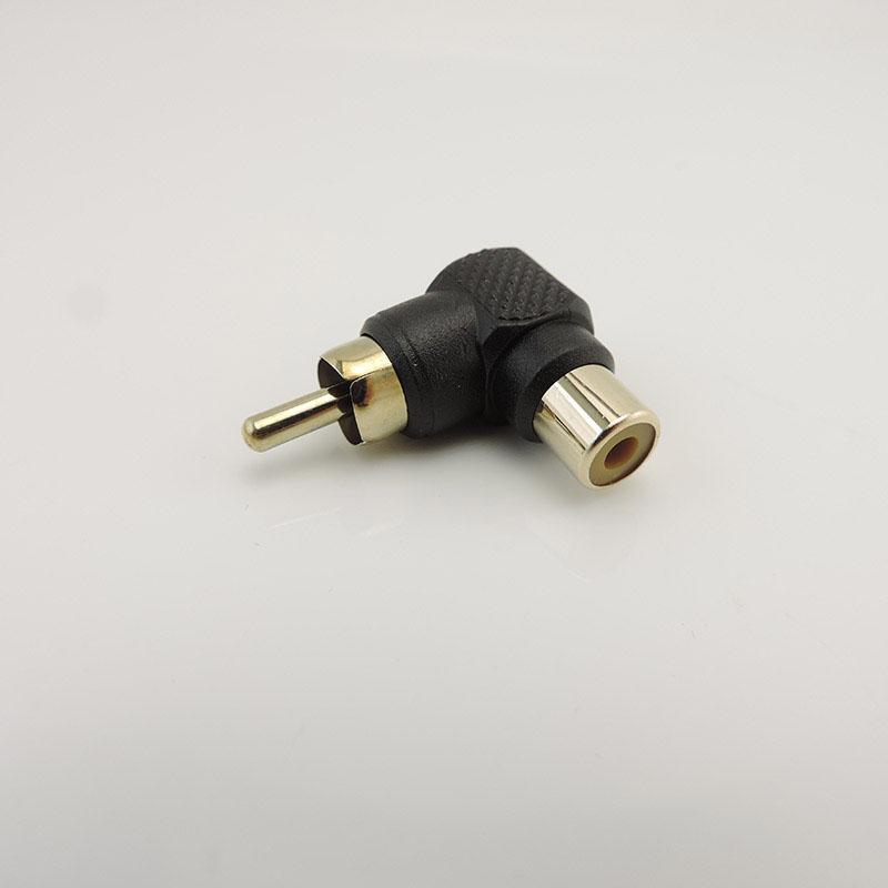 90 Degree RCA Connector Male To Female M/F Right Angle RCA Female To Male Plug Copper Adapter L Type Elbow for Cctv Camera Audio