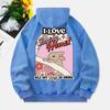 Miluji zůstávat doma Prané mikiny s kapucí Dámské Potisk králíka Bavlna Streetwear Nadměrné Kapsa Teplé Pulovry Oblečení