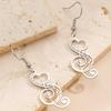 1 Pair Women Earrings 304 Stainless Steel Lightweight Hollow Design Music Note Heart Shape Hook Earrings Jewelry Gift