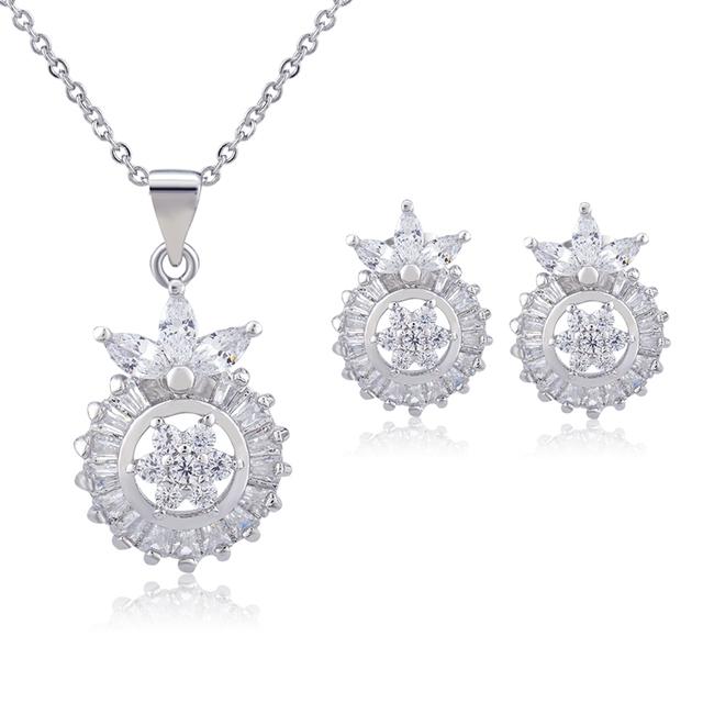 Schmuck Frauen Halskette Ohrringe Set Luxus Qualität Luxe Zubehör Feine Zirkonia Champagner Mode Jewelri Cubic Hohe Großhandel