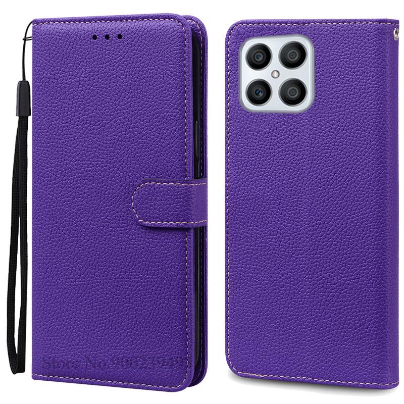 

Чехол HonorX8 4G 5G для Huawei Honor X8, кожаный чехол-кошелек, откидная крышка для Honor X8 X 8, чехол для телефона, чехол, Fundas For Honor X8 5G темно-фиолетового