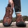 2025 New Outdoor Casual Short Boots, Large-sized Men's Anti-slip and Wear-resistant Boots, Hand-stitched Mid-top Men's Shoes