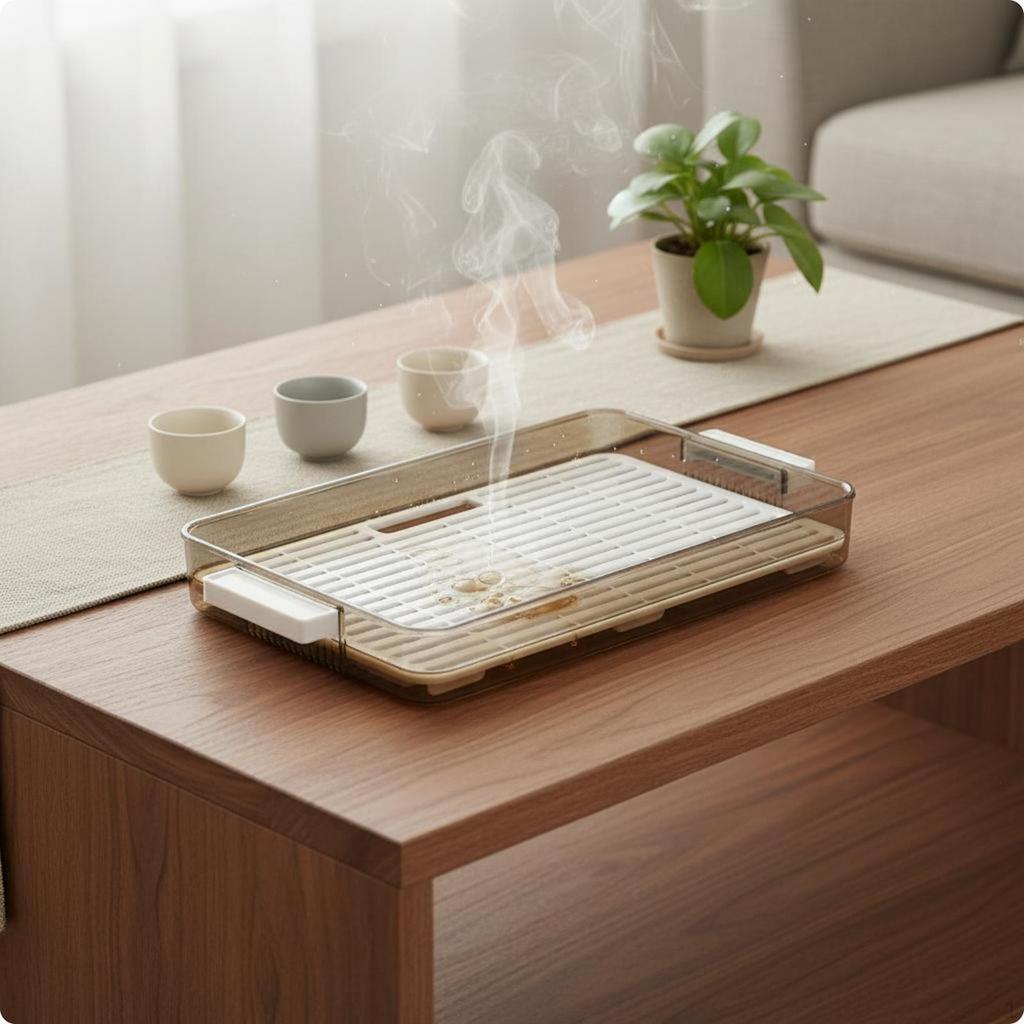Rectangular Tea Serving Board Easy to Clean Drainage Design Tableware Xl Black