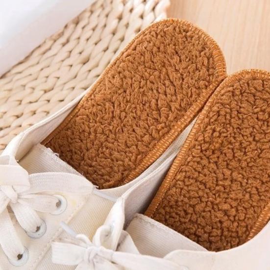 1 Pair Thick Winter Shoe Insoles Fleece Lined Anti-slip Shoe Insert Warm Cold Weather Shoe Liner Sweat-wicking Breathable Foot Cushion