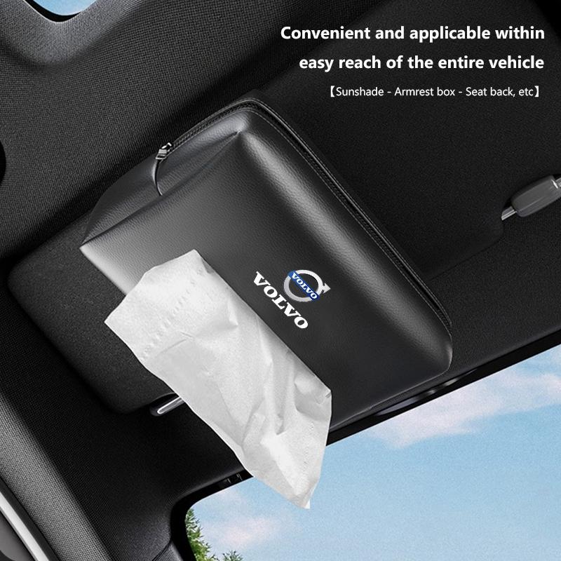 Auto-Taschentuch-Organizer-Tasche Papiertuch-Aufbewahrungsbox Zubehör für Volvo XC90 V90 V60 XC60 V40 S80 S60 S90 C40 XC40 V70 XC70 C30 C