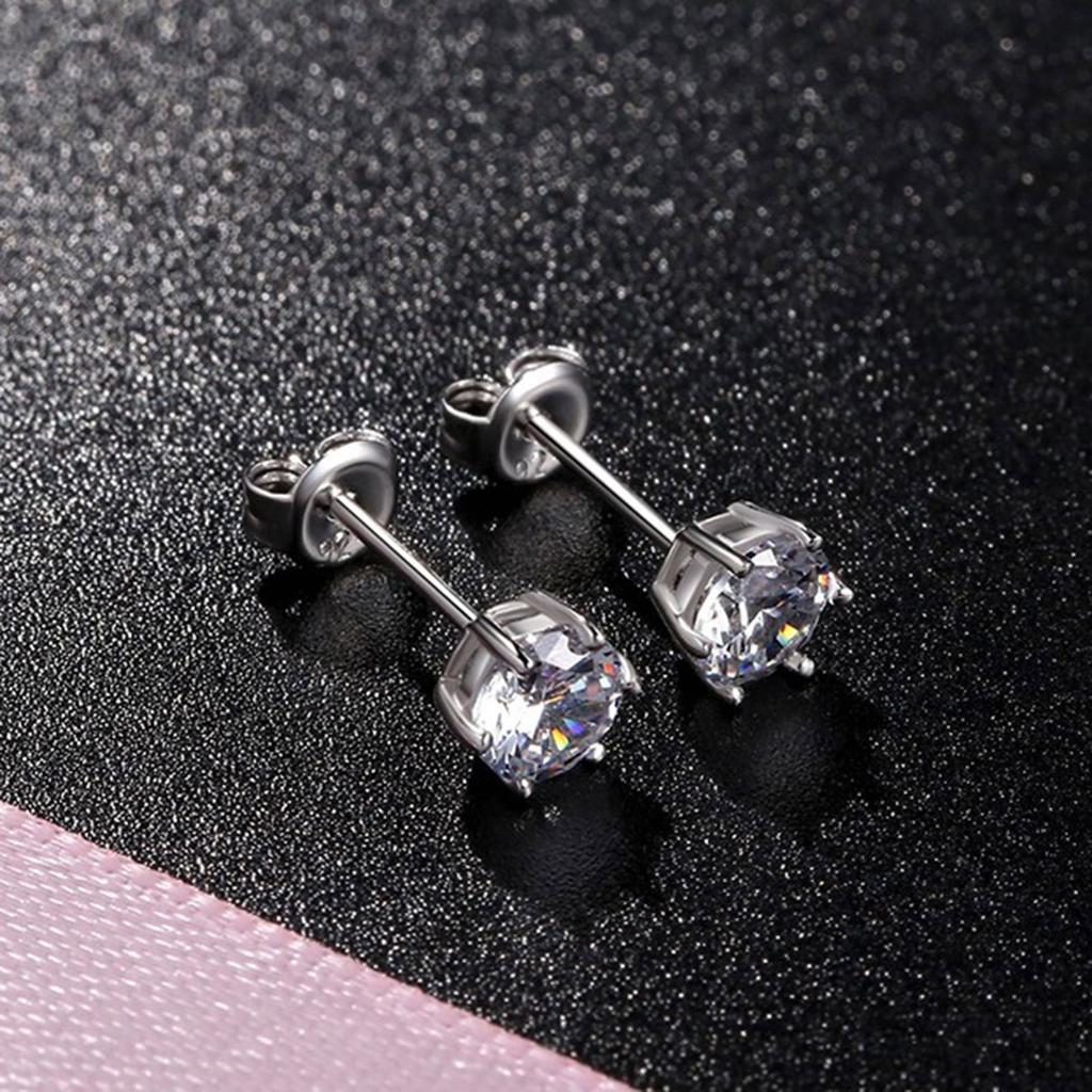 Inlaid 3mm Zircon Minimalist Earrings