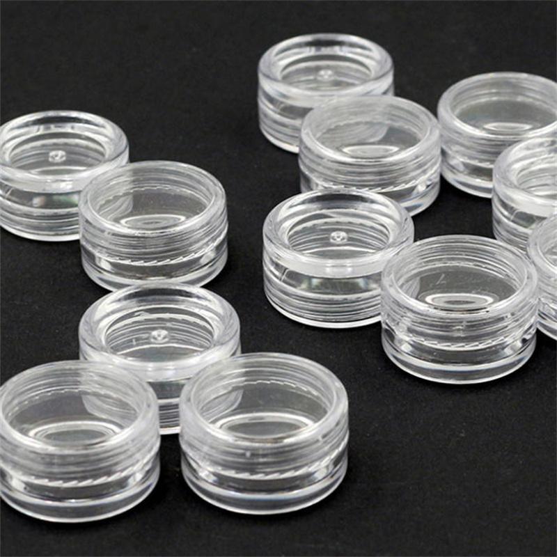 5/50pcs 5g Sample Clear Cream Jar Mini Cosmetic Bottles Containers Transparent Pot For Nail Arts Small Clear Can Tin For Balm